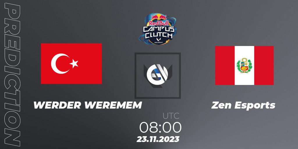 WERDER WEREMEM vs Zen Esports: Match Prediction. 23.11.2023 at 09:00, VALORANT, Red Bull Campus Clutch 2023