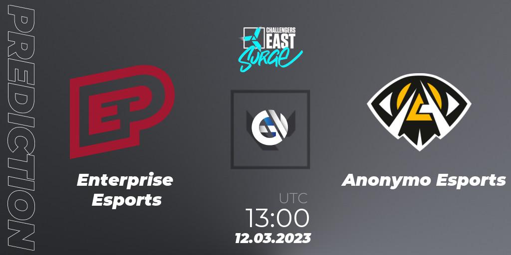 Enterprise Esports vs Anonymo Esports: Match Prediction. 12.03.2023 at 13:00, VALORANT, VALORANT Challengers 2023 East: Surge Split 1