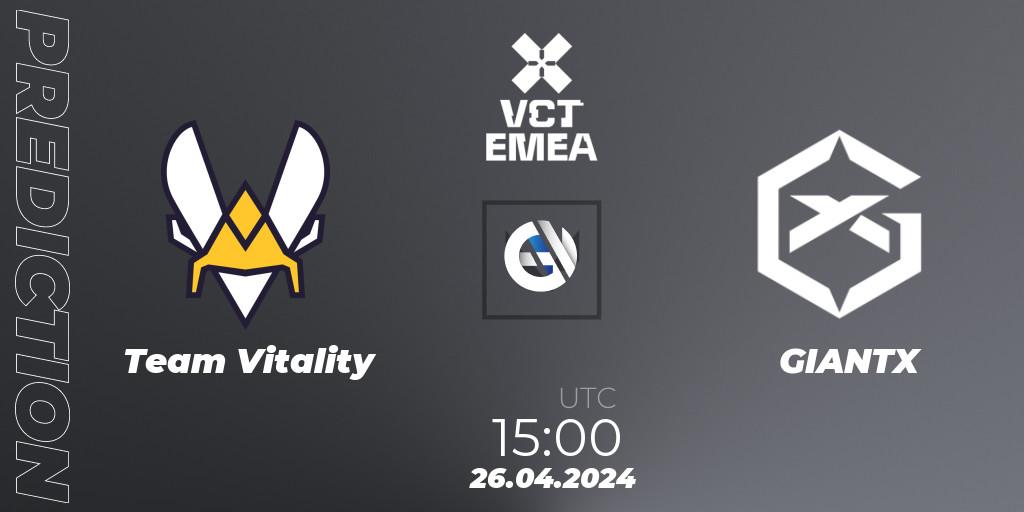 Team Vitality vs GIANTX: Match Prediction. 26.04.24, VALORANT, VALORANT Champions Tour 2024: EMEA League - Stage 1 - Group Stage