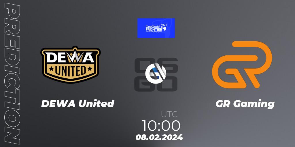 DEWA United vs GR Gaming: Match Prediction. 08.02.2024 at 10:00, Counter-Strike (CS2), OneQode Frontier