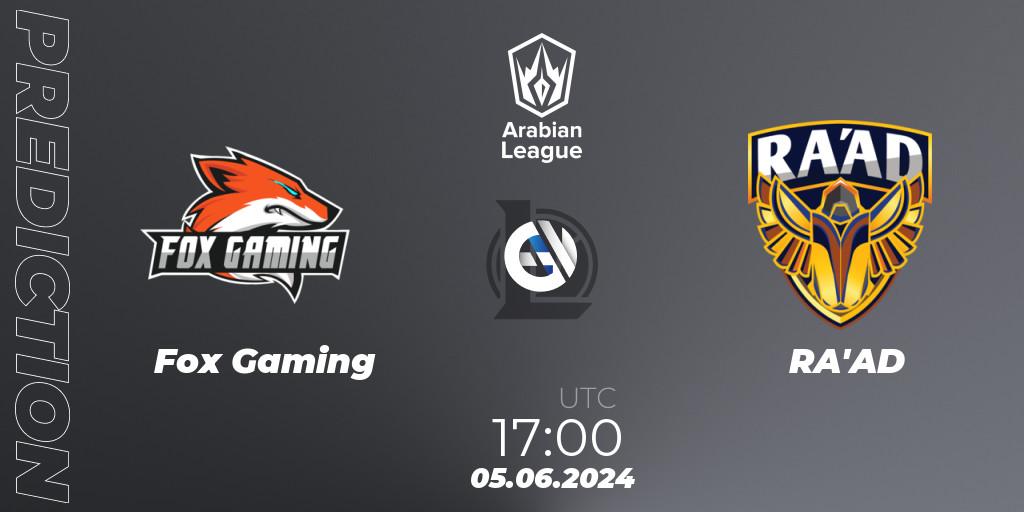 Fox Gaming vs RA'AD: Match Prediction. 05.06.2024 at 17:00, LoL, Arabian League Summer 2024