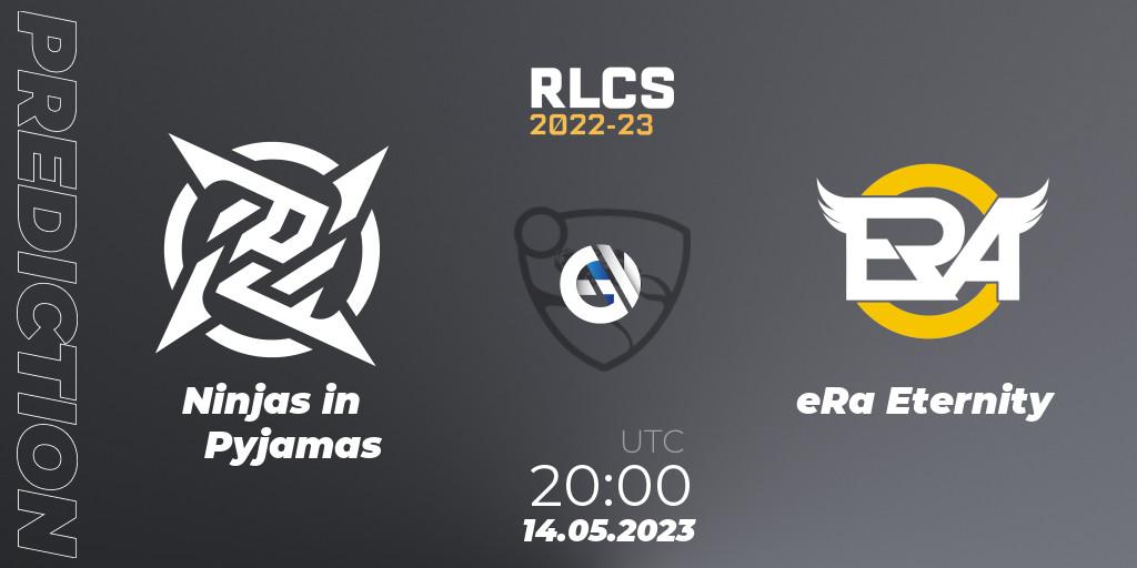 Ninjas in Pyjamas vs eRa Eternity: Match Prediction. 14.05.2023 at 20:00, Rocket League, RLCS 2022-23 - Spring: South America Regional 1 - Spring Open