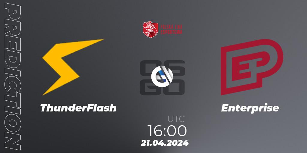 ThunderFlash vs Enterprise: Match Prediction. 21.04.2024 at 16:00, Counter-Strike (CS2), Polska Liga Esportowa 2024: Split #1