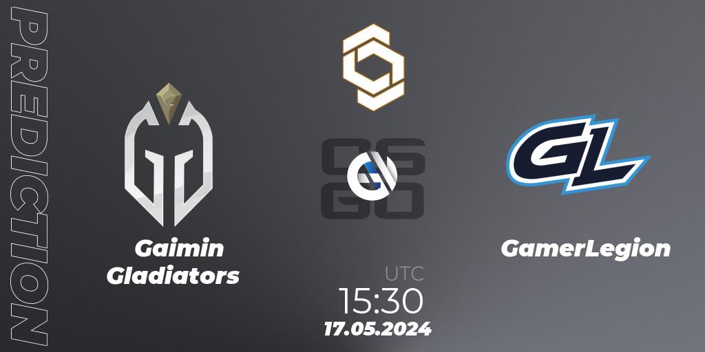 Gaimin Gladiators vs GamerLegion: Match Prediction. 17.05.2024 at 16:00, Counter-Strike (CS2), CCT Global Finals