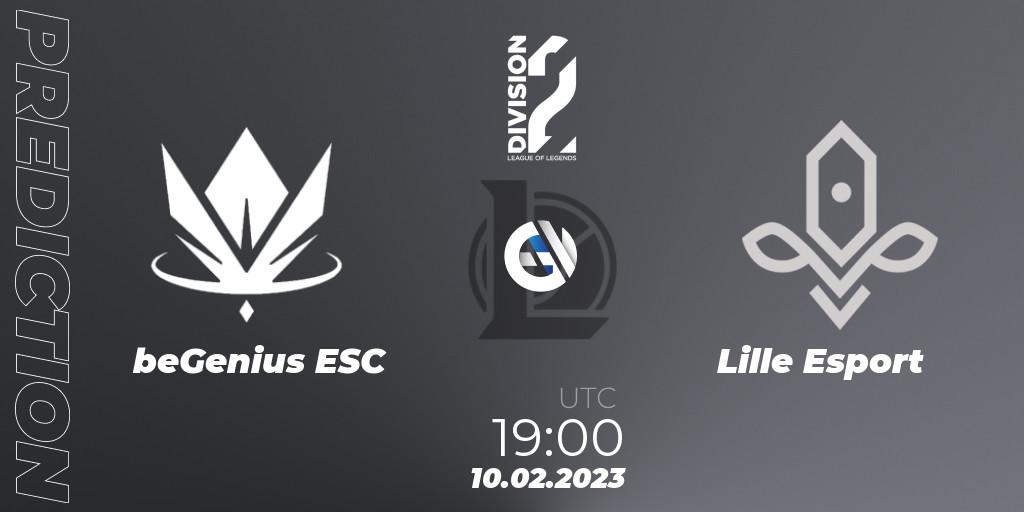 beGenius ESC vs Lille Esport: Match Prediction. 10.02.2023 at 19:15, LoL, LFL Division 2 Spring 2023 - Group Stage
