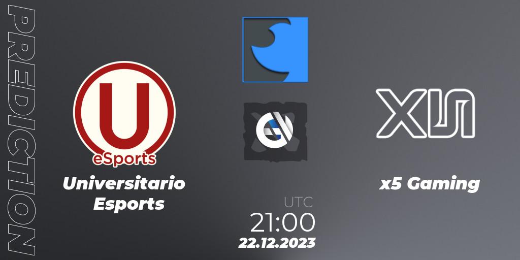 Universitario Esports vs x5 Gaming: Match Prediction. 22.12.2023 at 21:03, Dota 2, FastInvitational DotaPRO Season 2
