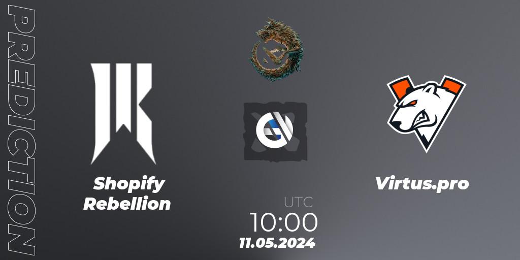 Shopify Rebellion vs Virtus.pro: Match Prediction. 11.05.2024 at 09:00, Dota 2, PGL Wallachia Season 1 - Group Stage