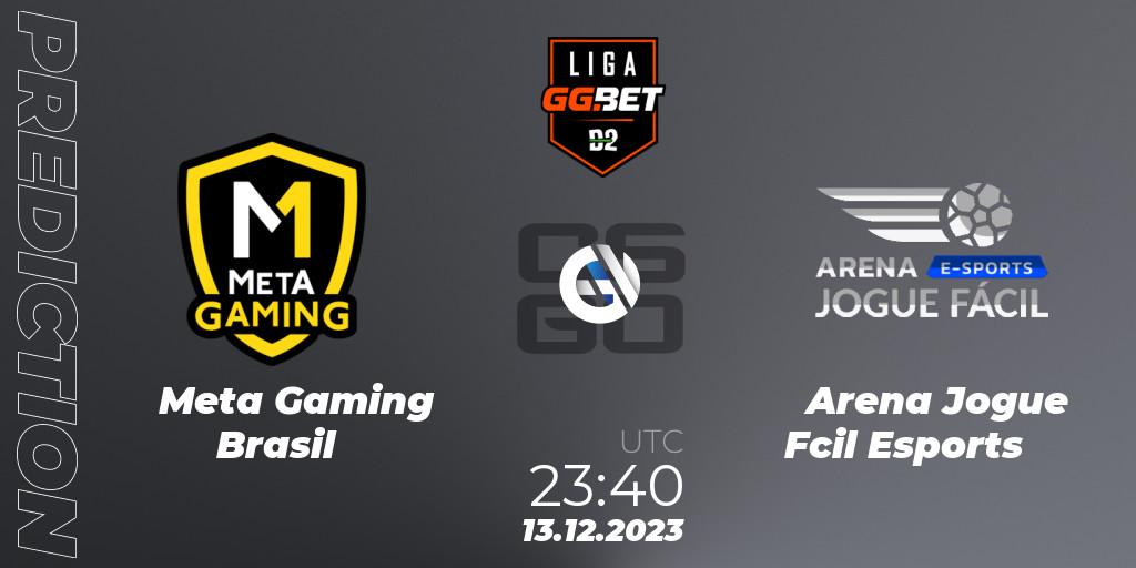 Meta Gaming Brasil vs Arena Jogue Fácil Esports: Match Prediction. 13.12.2023 at 21:40, Counter-Strike (CS2), Dust2 Brasil Liga Season 2