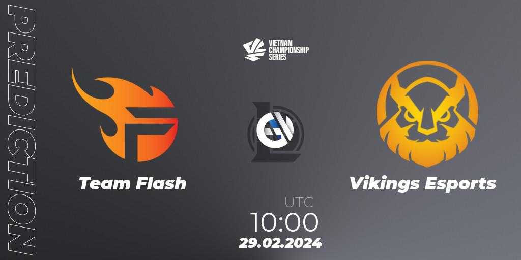 Team Flash vs Vikings Esports: Match Prediction. 29.02.2024 at 10:00, LoL, VCS Dawn 2024 - Group Stage