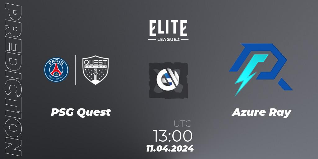 PSG Quest vs Azure Ray: Match Prediction. 11.04.2024 at 13:19, Dota 2, Elite League: Round-Robin Stage