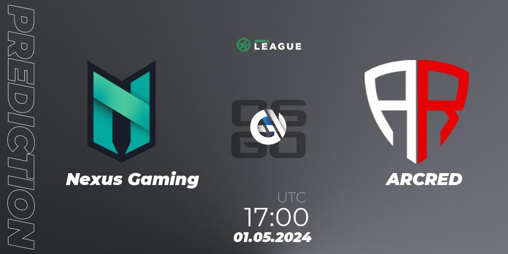 Nexus Gaming vs ARCRED: Match Prediction. 01.05.2024 at 17:00, Counter-Strike (CS2), ESEA Season 49: Advanced Division - Europe