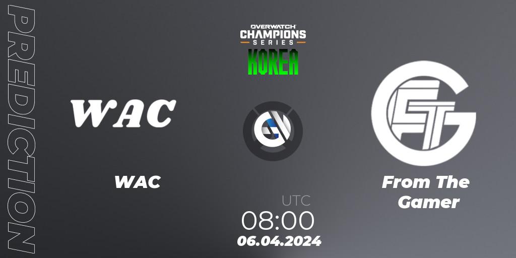 WAC vs From The Gamer: Match Prediction. 06.04.2024 at 08:00, Overwatch, Overwatch Champions Series 2024 - Stage 1 Korea