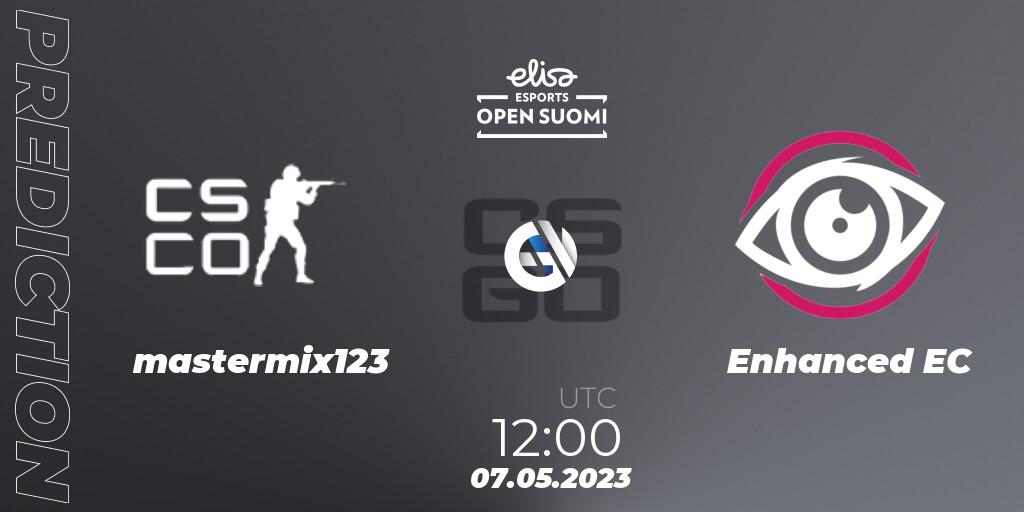 mastermix123 vs Enhanced EC: Match Prediction. 07.05.2023 at 12:00, Counter-Strike (CS2), Elisa Open Suomi Season 5