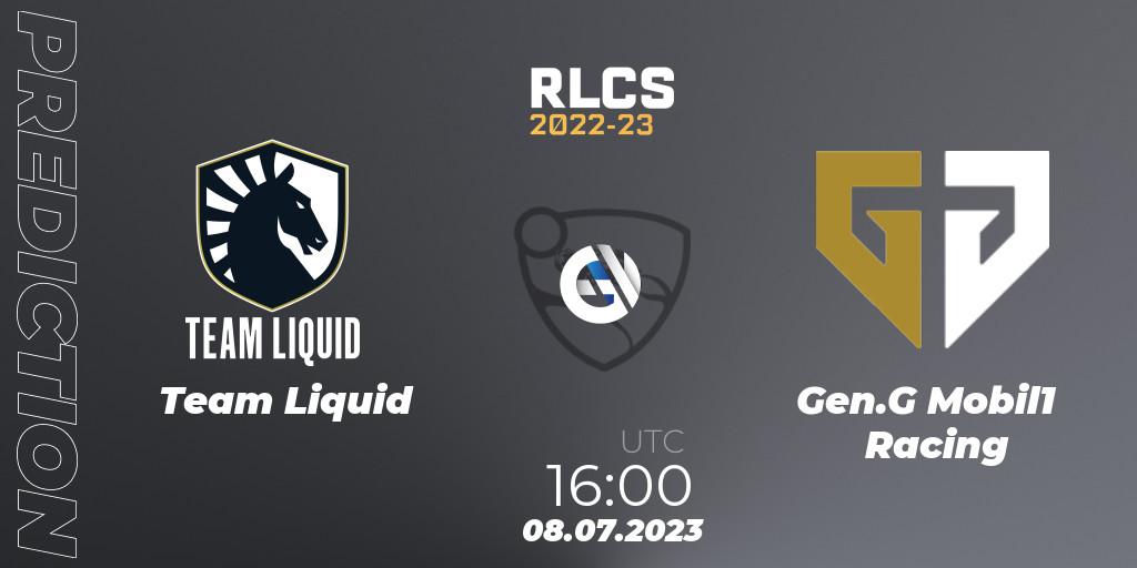 Team Liquid vs Gen.G Mobil1 Racing: Match Prediction. 08.07.2023 at 17:00, Rocket League, RLCS 2022-23 Spring Major
