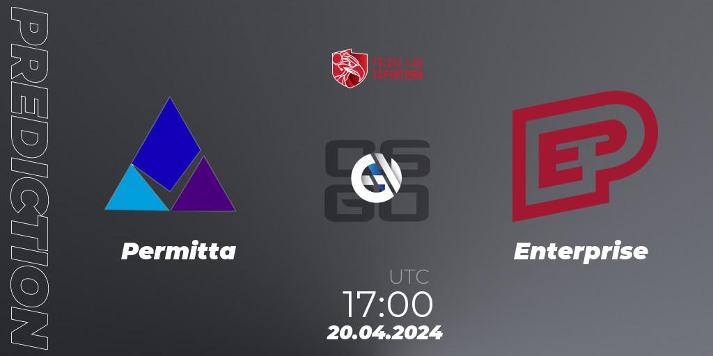 Permitta vs Enterprise: Match Prediction. 20.04.2024 at 17:00, Counter-Strike (CS2), Polska Liga Esportowa 2024: Split #1
