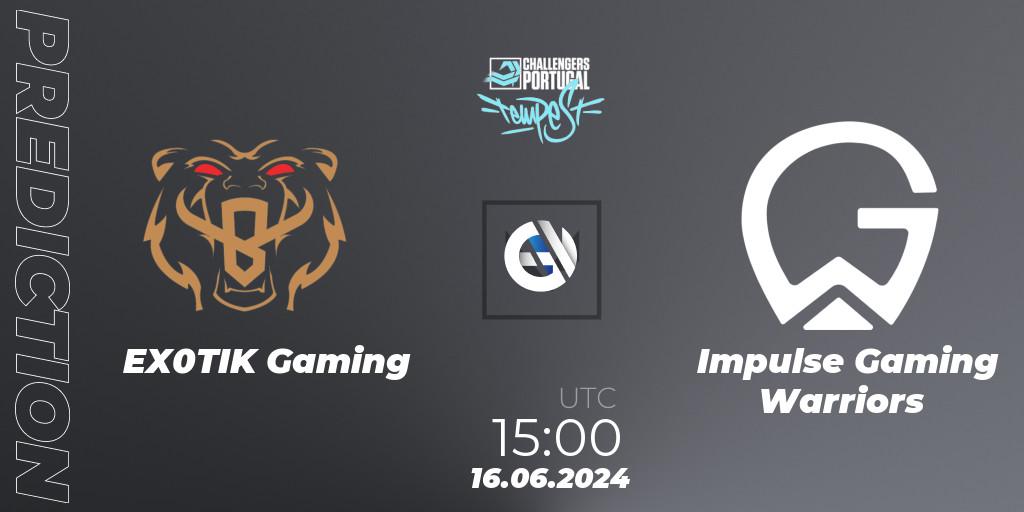 EX0TIK Gaming vs Impulse Gaming Warriors: Match Prediction. 16.06.2024 at 14:00, VALORANT, VALORANT Challengers 2024 Portugal: Tempest Split 2