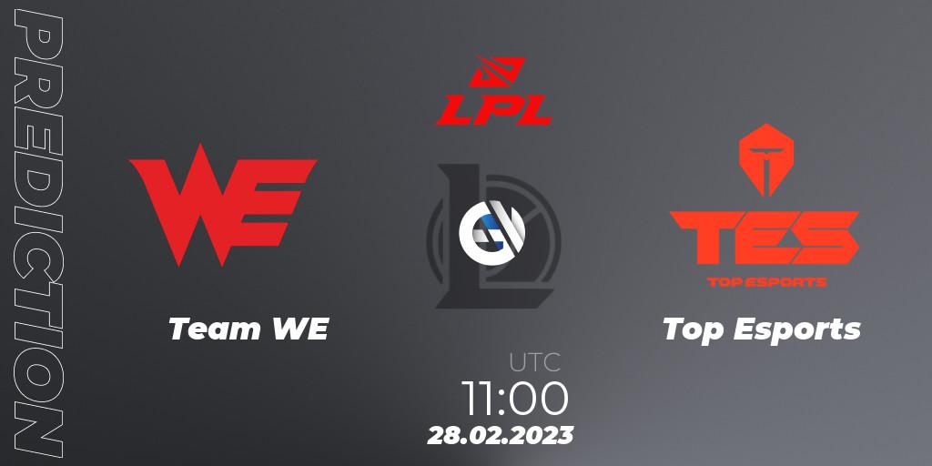 Team WE vs Top Esports: Match Prediction. 28.02.2023 at 11:40, LoL, LPL Spring 2023 - Group Stage