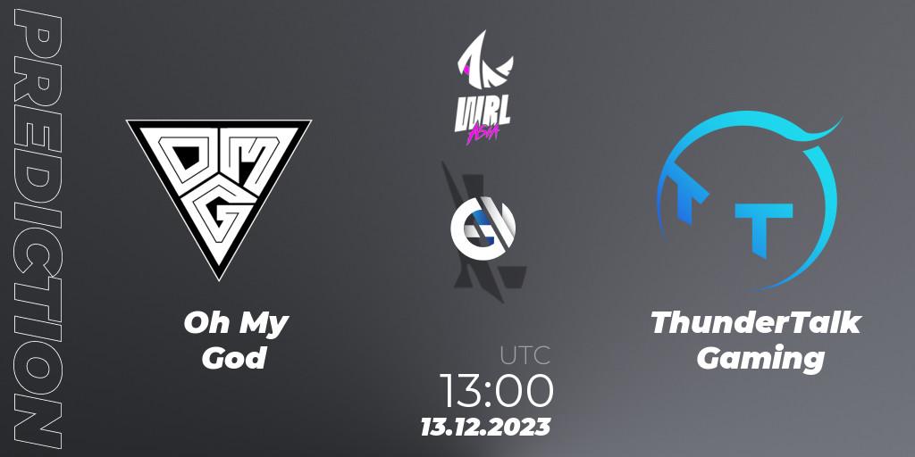 Oh My God vs ThunderTalk Gaming: Match Prediction. 13.12.2023 at 13:00, Wild Rift, WRL Asia 2023 - Season 2 - Regular Season