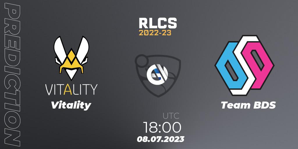 Vitality vs Team BDS: Match Prediction. 08.07.2023 at 19:15, Rocket League, RLCS 2022-23 Spring Major