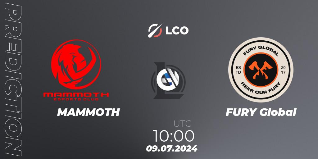 MAMMOTH vs FURY Global: Match Prediction. 09.07.2024 at 10:00, LoL, LCO Split 2 2024 - Group Stage