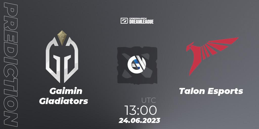 Gaimin Gladiators vs Talon Esports: Match Prediction. 24.06.2023 at 12:55, Dota 2, DreamLeague Season 20