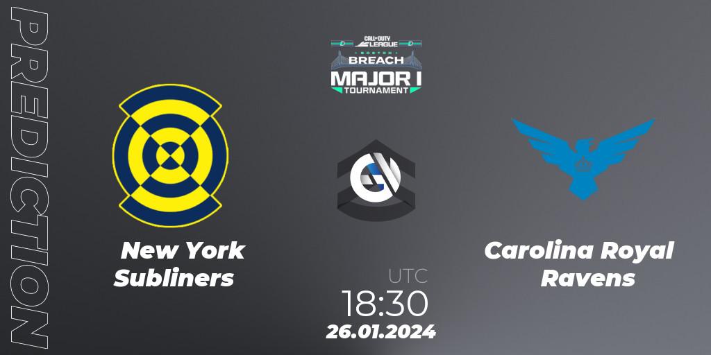 New York Subliners vs Carolina Royal Ravens: Match Prediction. 26.01.2024 at 18:30, Call of Duty, Call of Duty League 2024: Stage 1 Major