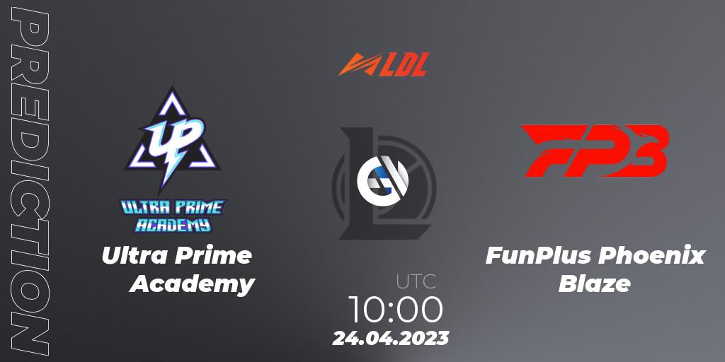 Ultra Prime Academy vs FunPlus Phoenix Blaze: Match Prediction. 24.04.2023 at 11:00, LoL, LDL 2023 - Regular Season - Stage 2
