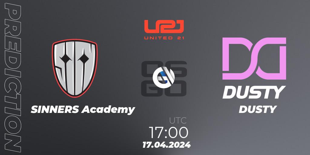 SINNERS Academy vs DUSTY: Match Prediction. 17.04.2024 at 17:00, Counter-Strike (CS2), United21 Season 13: Division 2
