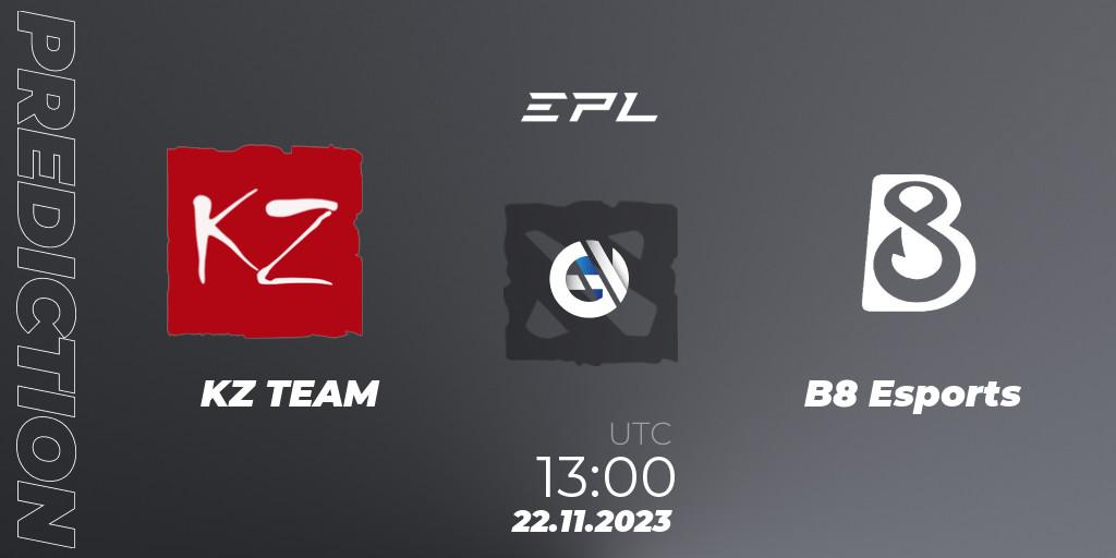 KZ TEAM vs B8 Esports: Match Prediction. 22.11.2023 at 14:00, Dota 2, European Pro League Season 14
