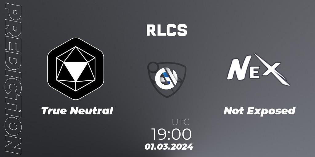 True Neutral vs Not Exposed: Match Prediction. 01.03.2024 at 19:00, Rocket League, RLCS 2024 - Major 1: SAM Open Qualifier 3