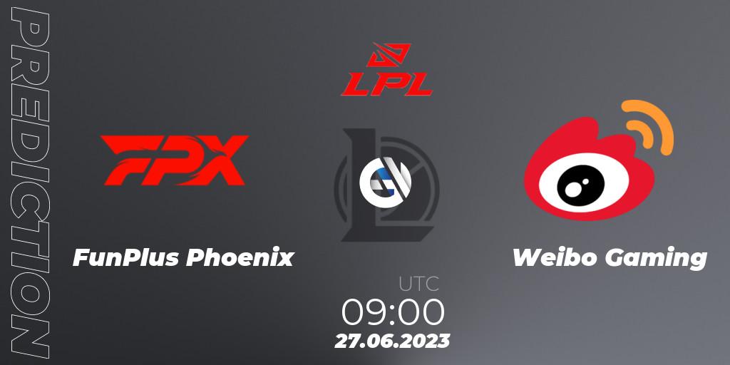 FunPlus Phoenix vs Weibo Gaming: Match Prediction. 27.06.2023 at 09:00, LoL, LPL Summer 2023 Regular Season