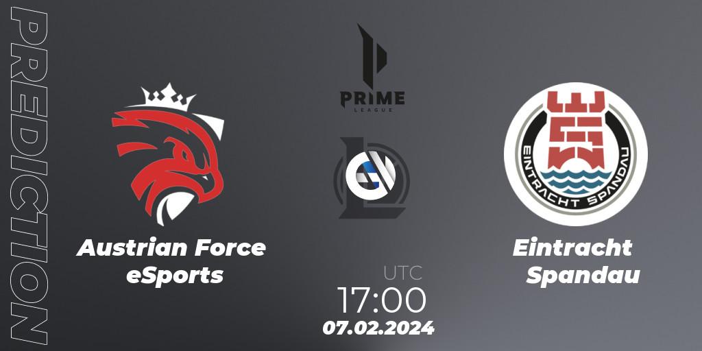 Austrian Force eSports vs Eintracht Spandau: Match Prediction. 07.02.2024 at 17:00, LoL, Prime League Spring 2024 - Group Stage