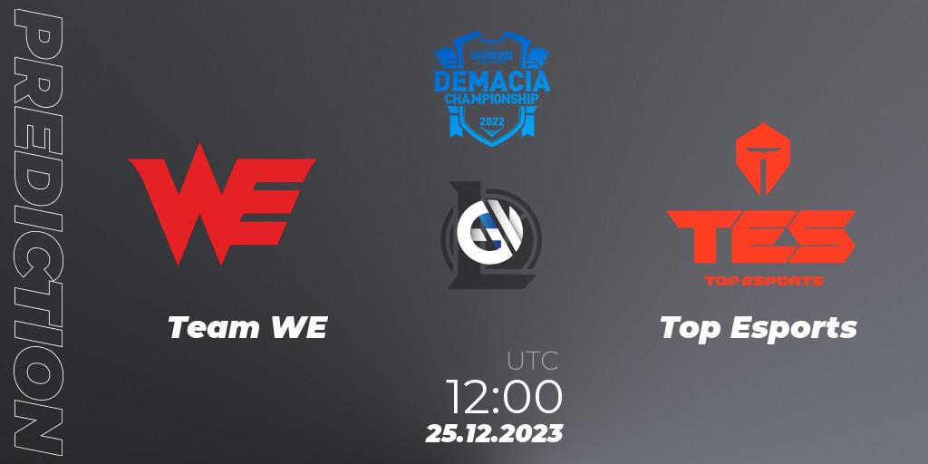 Team WE vs Top Esports: Match Prediction. 25.12.2023 at 13:00, LoL, Demacia Cup 2023 Group Stage
