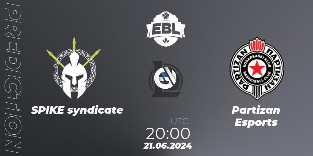 SPIKE syndicate vs Partizan Esports: Match Prediction. 21.06.2024 at 20:00, LoL, Esports Balkan League Season 15