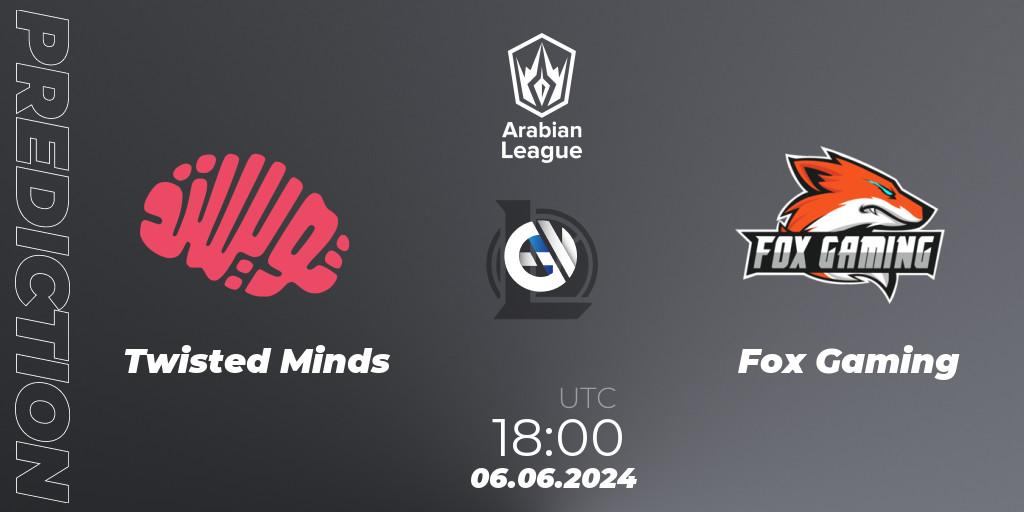 Twisted Minds vs Fox Gaming: Match Prediction. 06.06.2024 at 18:00, LoL, Arabian League Summer 2024
