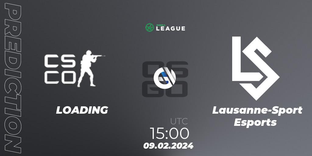 LOADING vs Lausanne-Sport Esports: Match Prediction. 09.02.2024 at 15:00, Counter-Strike (CS2), ESEA Season 48: Advanced Division - Europe