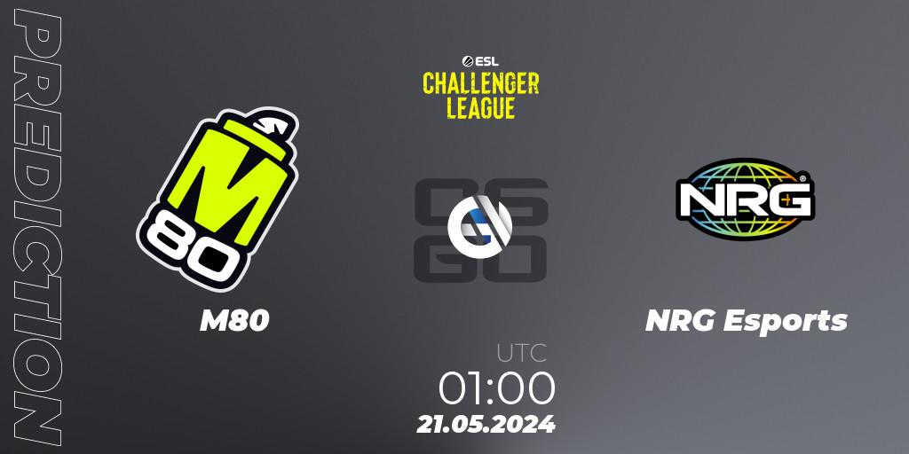 M80 vs NRG Esports: Match Prediction. 21.05.2024 at 01:00, Counter-Strike (CS2), ESL Challenger League Season 47: North America
