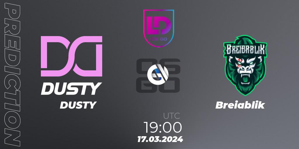 DUSTY vs Breiðablik: Match Prediction. 17.03.2024 at 19:00, Counter-Strike (CS2), Icelandic Esports League Season 8