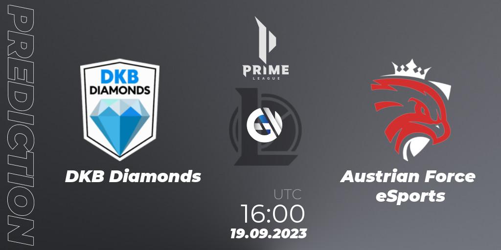DKB Diamonds vs Austrian Force eSports: Match Prediction. 19.09.2023 at 16:00, LoL, Prime League 2024 - Promotion Tournament