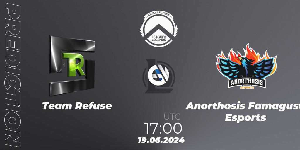 Team Refuse vs Anorthosis Famagusta Esports: Match Prediction. 19.06.2024 at 17:00, LoL, GLL Summer 2024