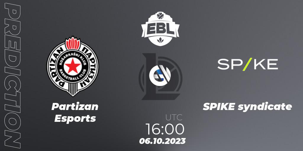 Partizan Esports vs SPIKE syndicate: Match Prediction. 06.10.2023 at 16:00, LoL, Esports Balkan League Pro-Am 2023