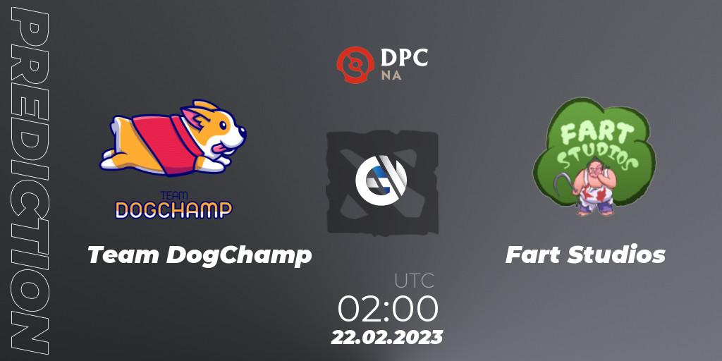 Team DogChamp vs Fart Studios: Match Prediction. 22.02.2023 at 01:55, Dota 2, DPC 2022/2023 Winter Tour 1: NA Division II (Lower)