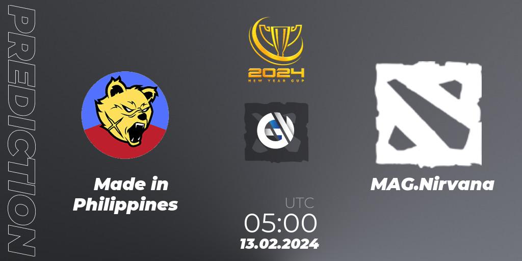 Made in Philippines vs MAG.Nirvana: Match Prediction. 13.02.2024 at 05:10, Dota 2, New Year Cup 2024