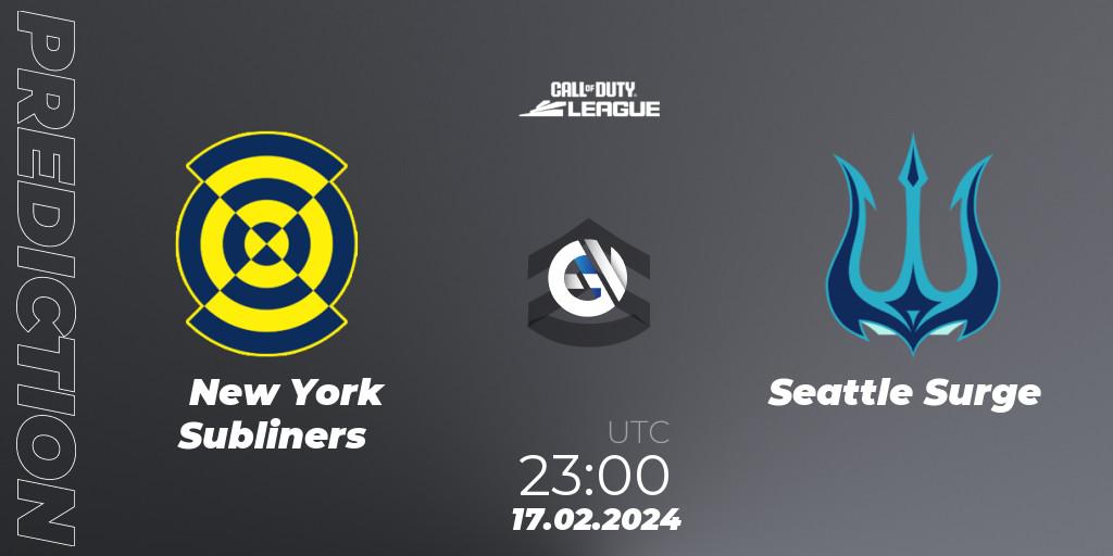 New York Subliners vs Seattle Surge: Match Prediction. 17.02.2024 at 23:00, Call of Duty, Call of Duty League 2024: Stage 2 Major Qualifiers