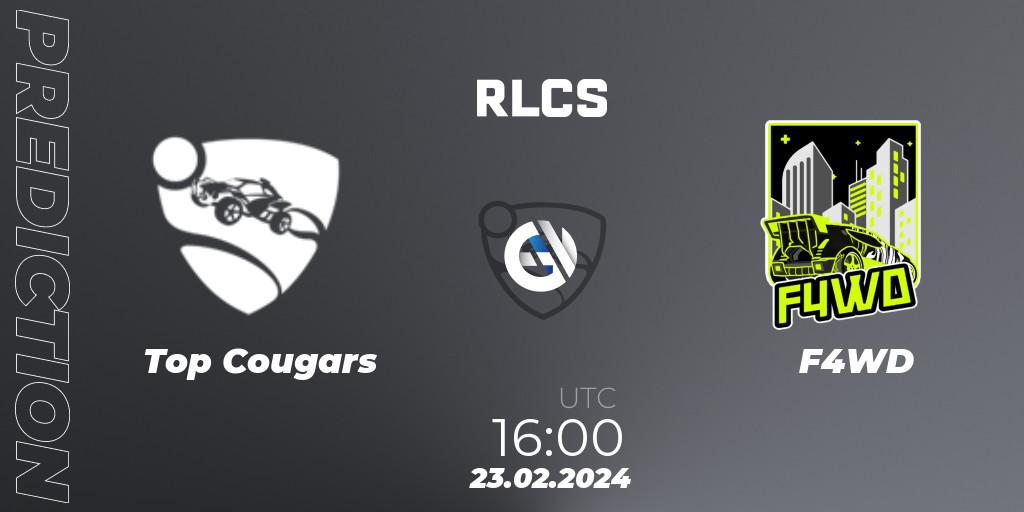 Top Cougars vs F4WD: Match Prediction. 23.02.2024 at 16:00, Rocket League, RLCS 2024 - Major 1: Europe Open Qualifier 2