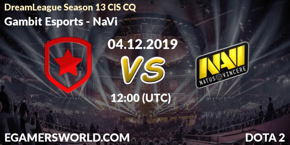 Gambit Esports vs NaVi: Match Prediction. 04.12.19, Dota 2, DreamLeague Season 13 CIS CQ