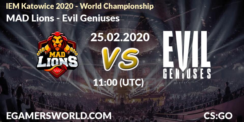 MAD Lions vs Evil Geniuses: Match Prediction. 25.02.20, CS2 (CS:GO), IEM Katowice 2020 