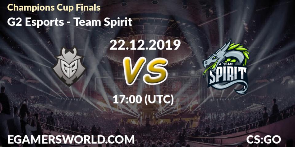 G2 Esports vs Team Spirit: Match Prediction. 22.12.19, CS2 (CS:GO), Champions Cup Finals