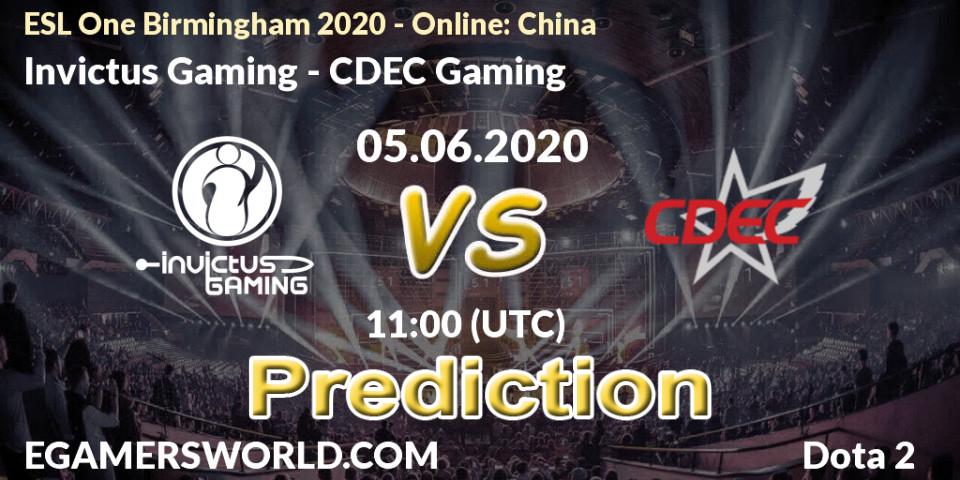 Invictus Gaming vs CDEC Gaming: Match Prediction. 05.06.20, Dota 2, ESL One Birmingham 2020 - Online: China