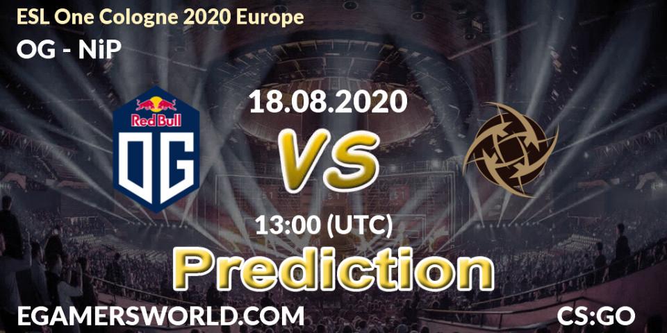 OG vs NiP: Match Prediction. 18.08.20, CS2 (CS:GO), ESL One Cologne 2020 Europe